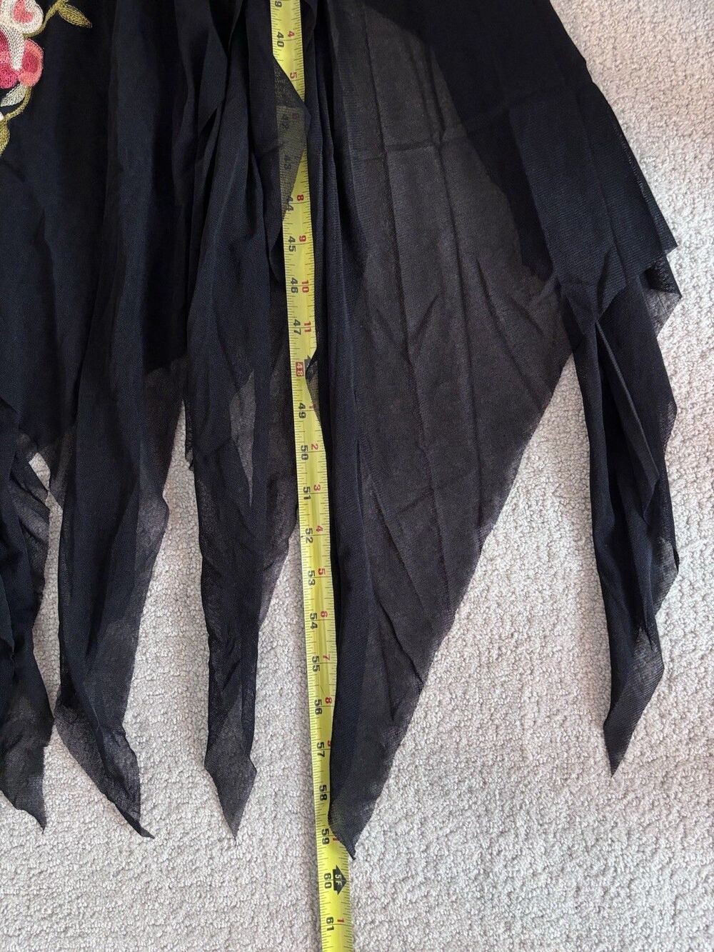 VTG Y2K Cache Silk Maxi Dress Sz 8 Beaded Embroidered Floral Whimsy Fairy Goth - Picture 9 of 16